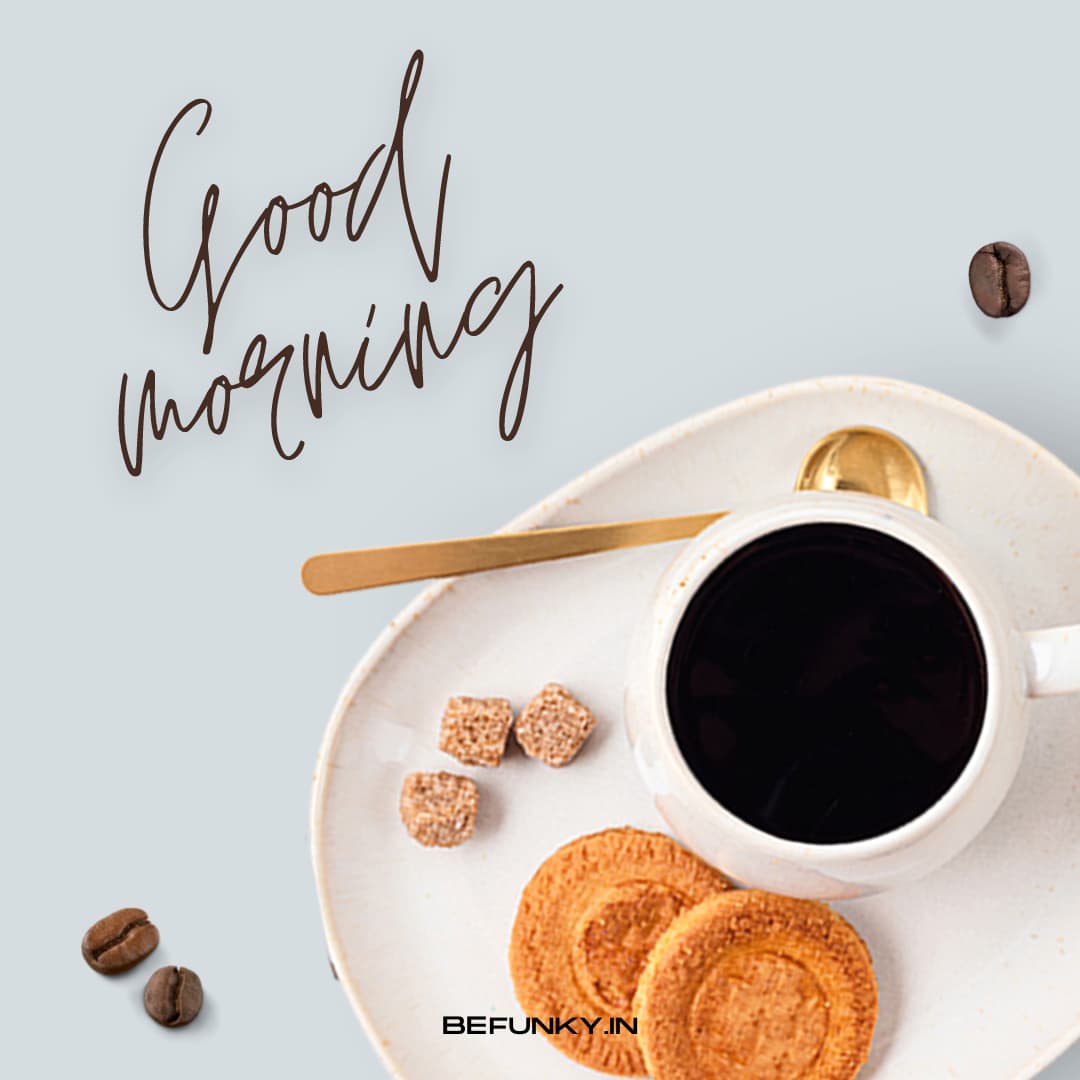 Good morning black coffee and cookies image
