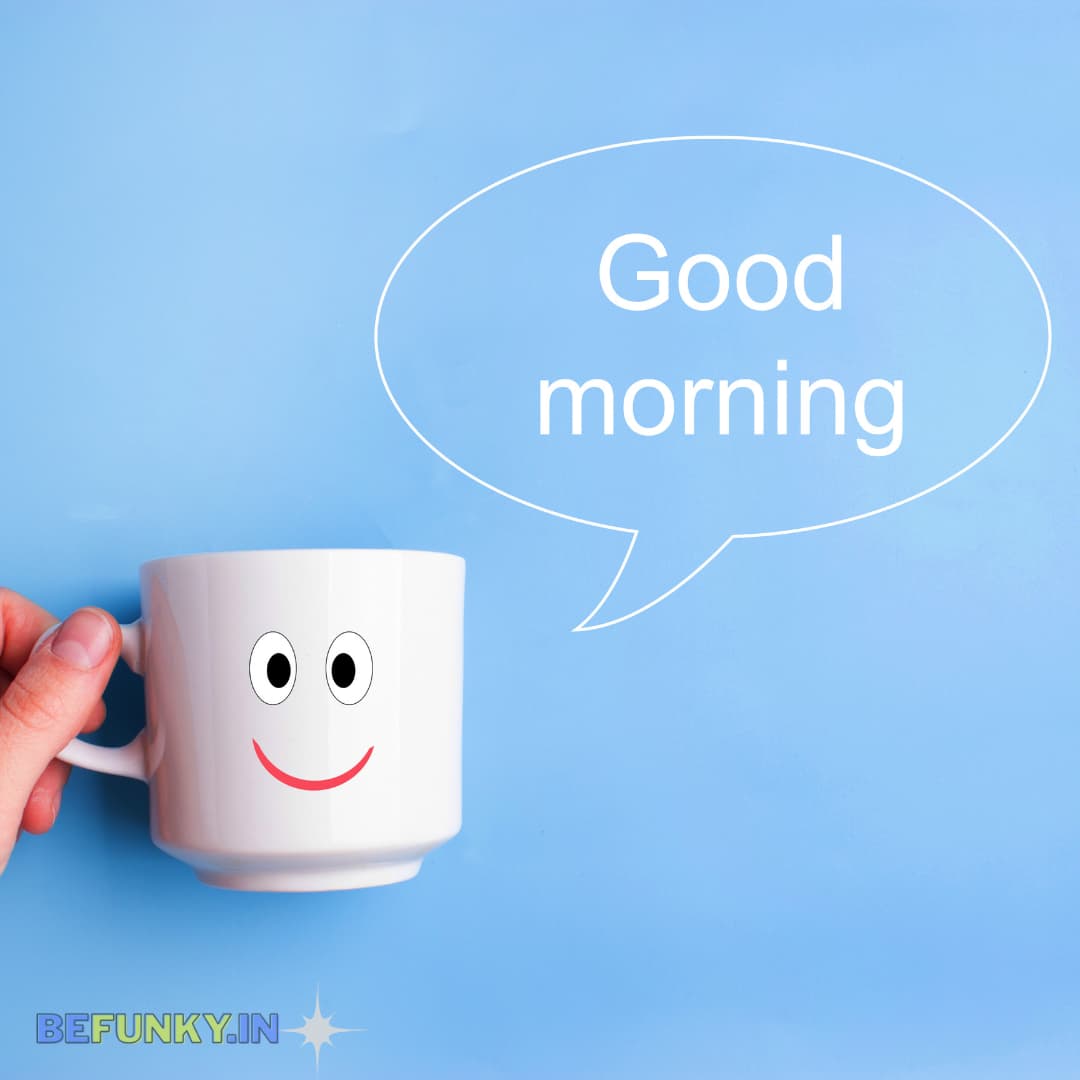 good morning image smiling coffee cup