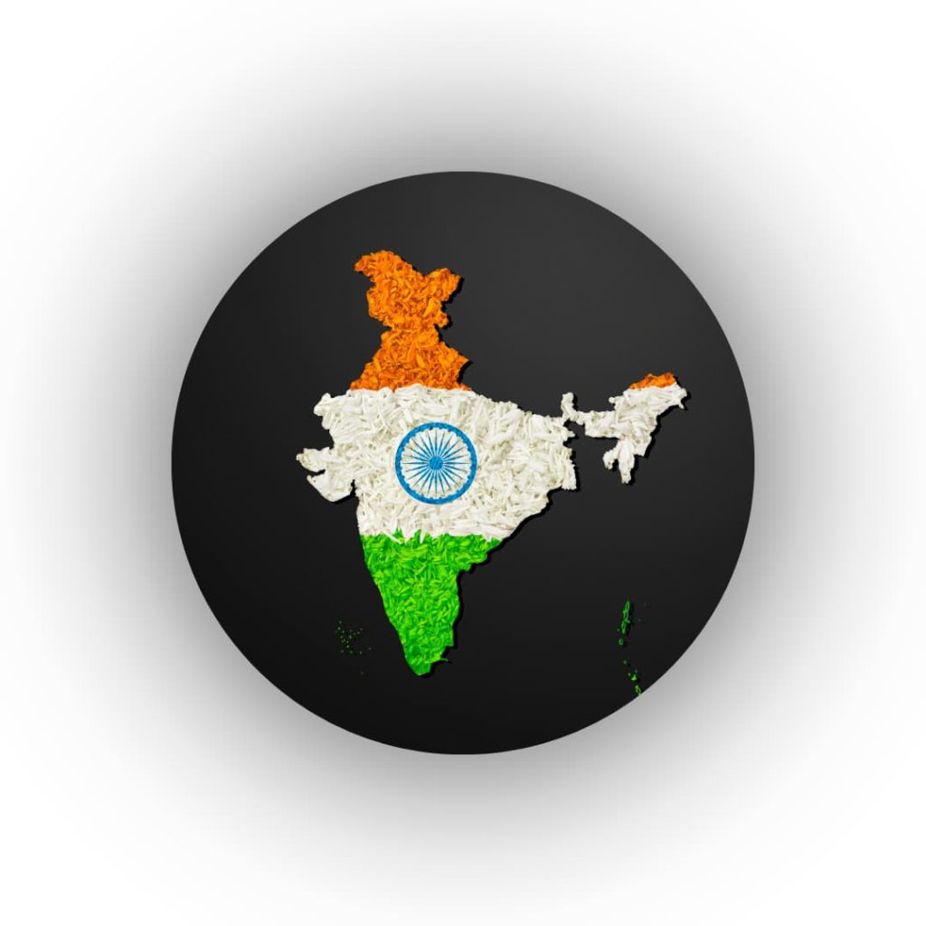 India Independence Day WhatsApp DP India flag on map