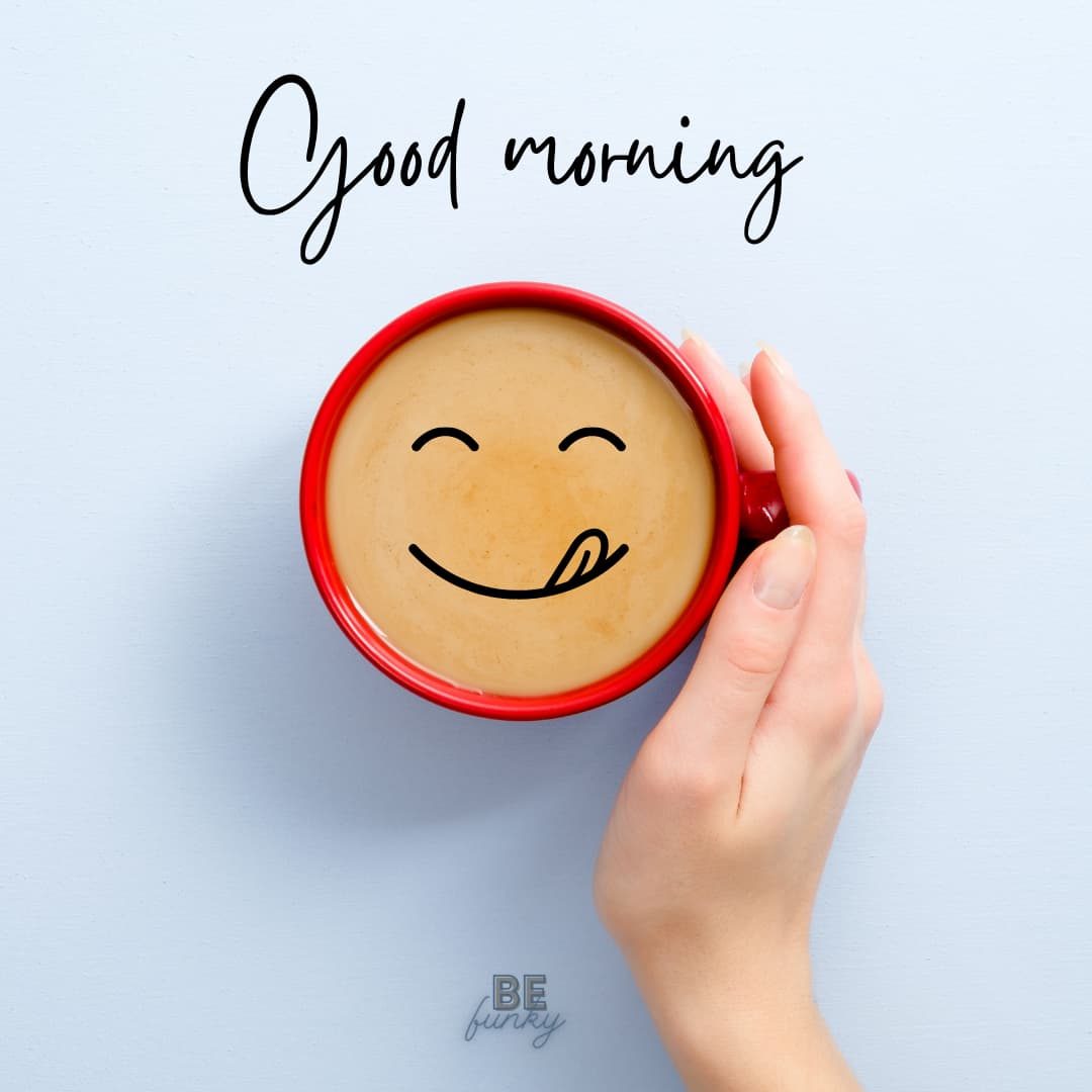 Good morning smile coffee image
