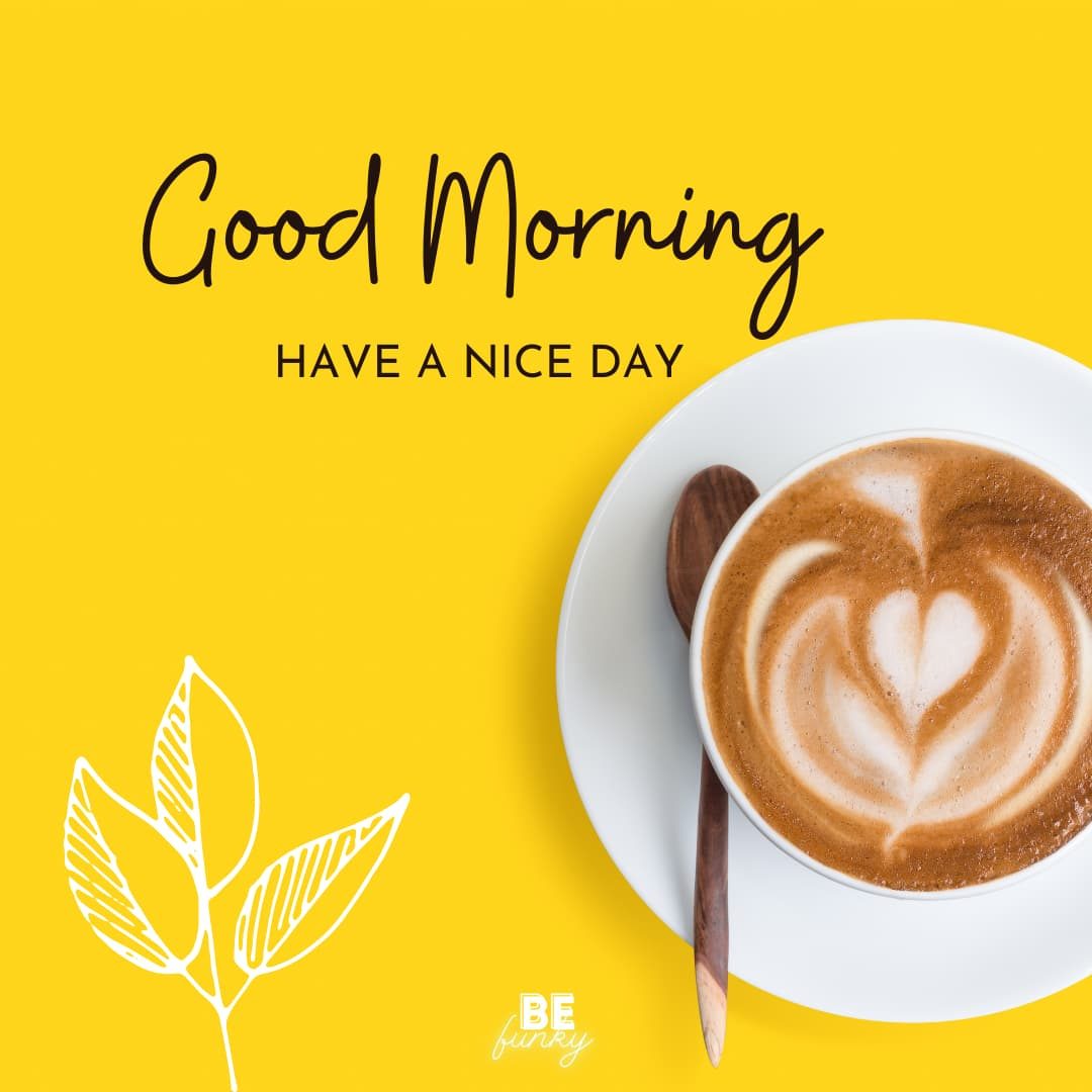 Good morning heart shape coffee image